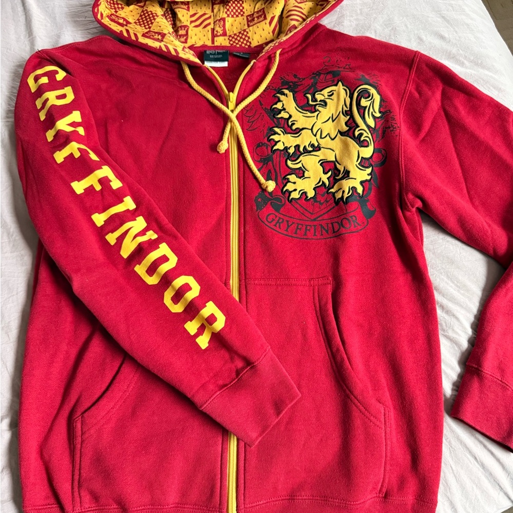 Disney Harry Potter Gryffindor Red Hoodie with Yellow Accents